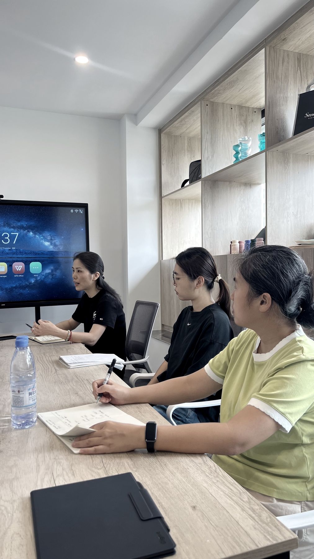 Team reviewing project details together